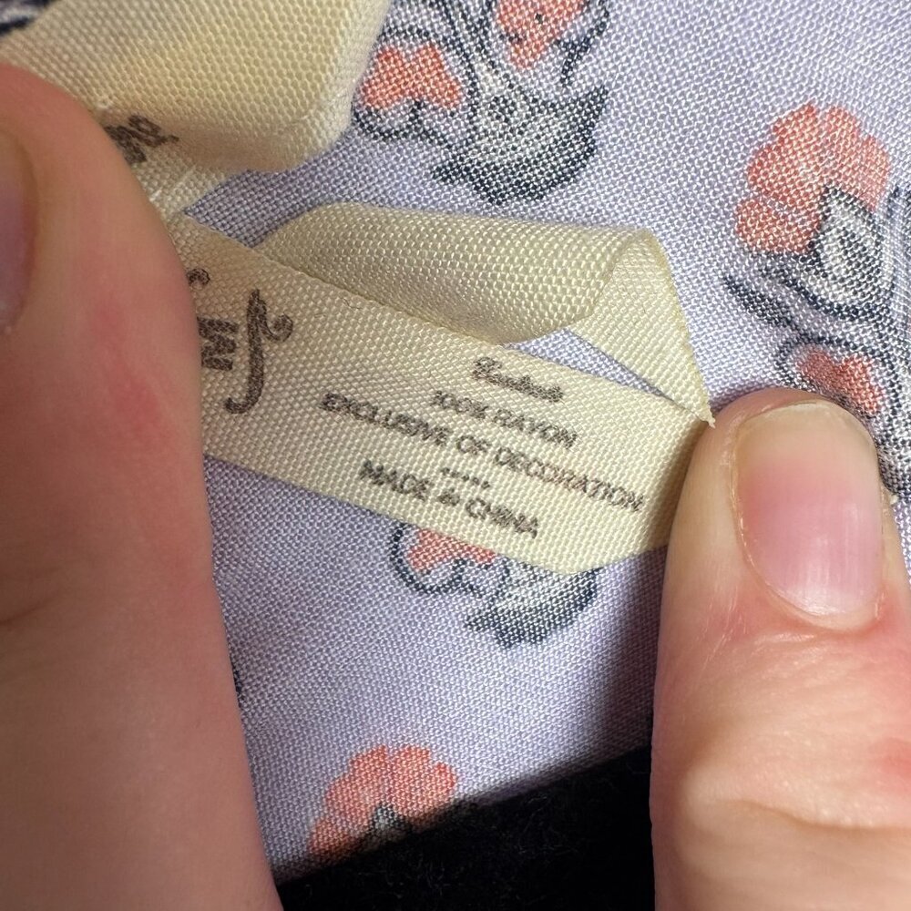 Matilda Jane lavender floral long sleeve lightweight blouse size medium I32 - Picture 3 of 5
